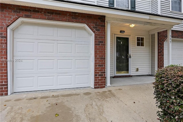 view of garage