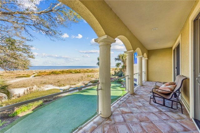 balcony with a water view