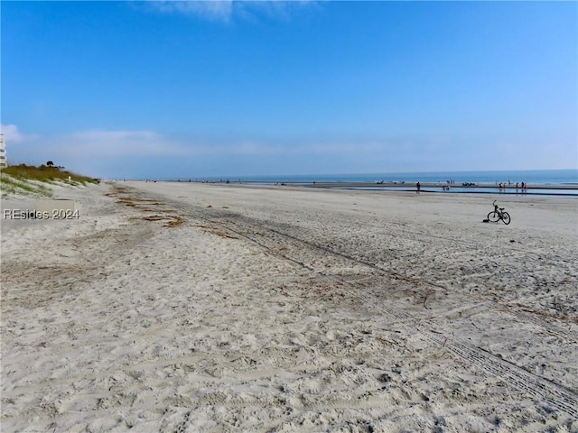 view of water feature featuring a beach view