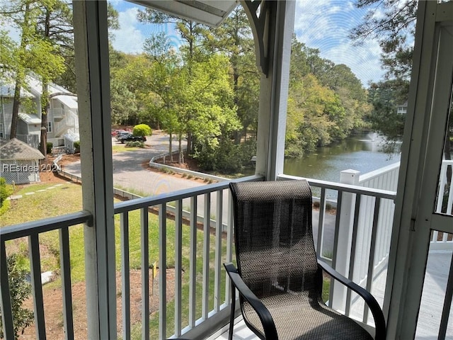 balcony with a water view