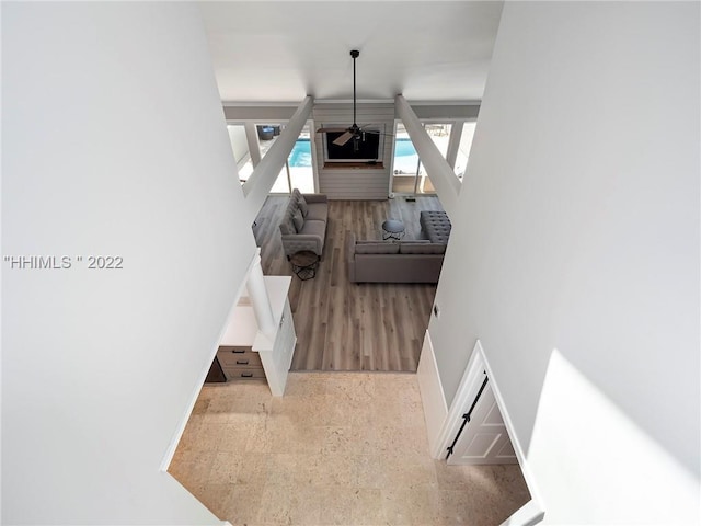 interior space with light hardwood / wood-style flooring