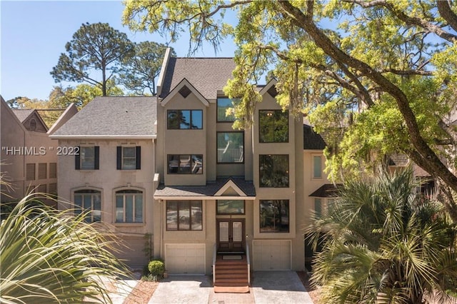 view of front of house with a garage