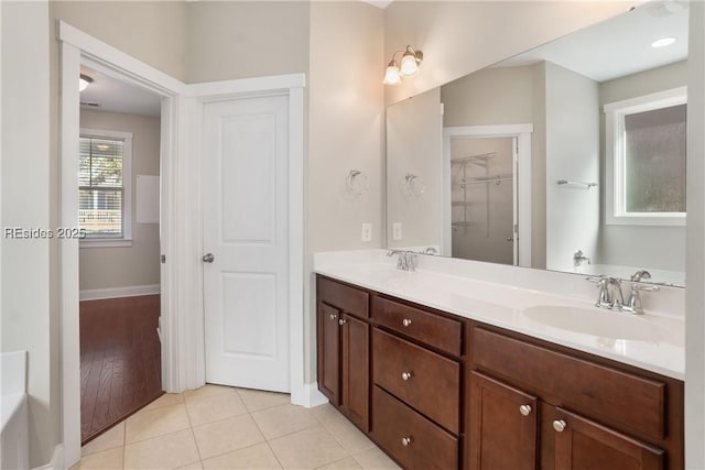 bathroom featuring vanity and tile patterned floors