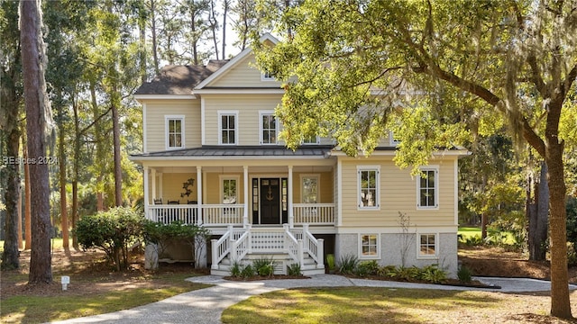 view of front of property with covered porch