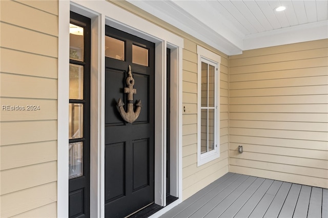 view of doorway to property