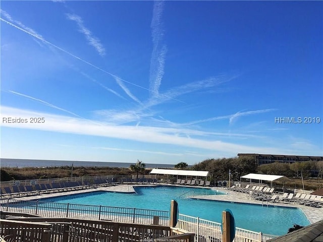 view of swimming pool featuring a patio