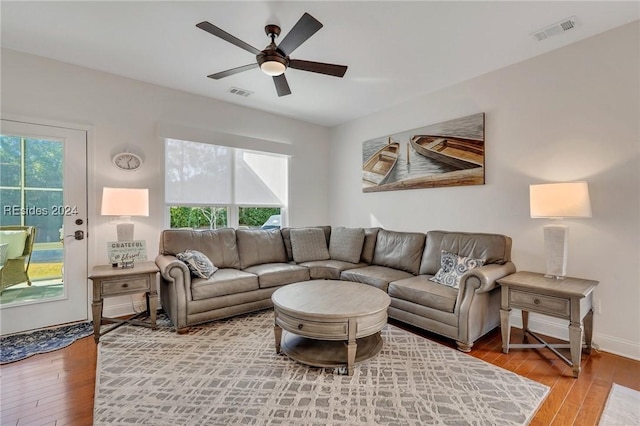 50 Gleneagle Ct, Bluffton, SC 29909 - living room featuring ceiling fan and hardwood / wood-style floors