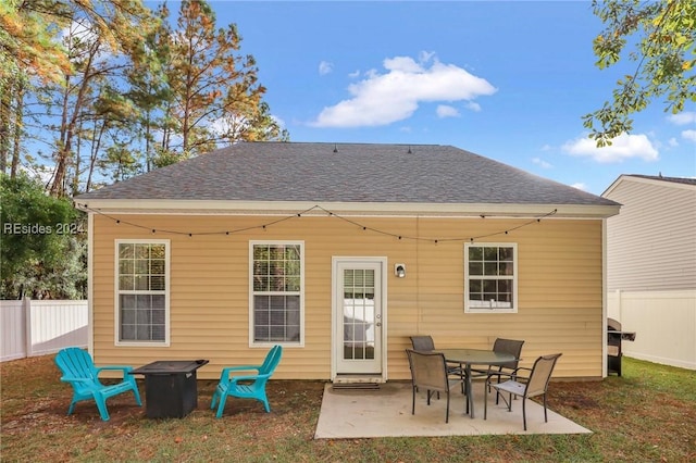 rear view of property with a patio