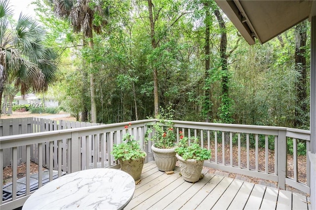 view of wooden deck