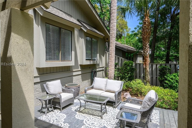 view of patio / terrace with an outdoor hangout area