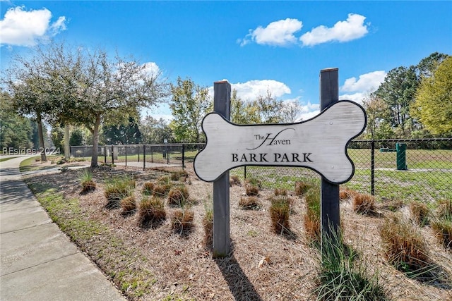 view of community sign