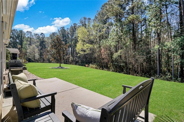 view of yard featuring a patio