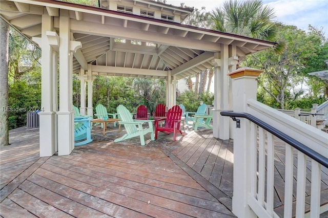 deck with a gazebo