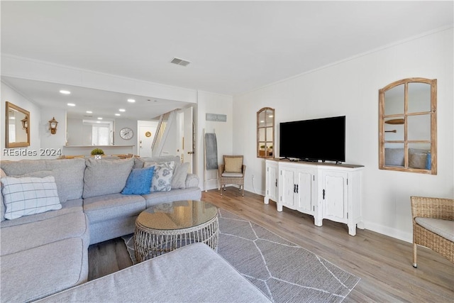 living room featuring hardwood / wood-style flooring