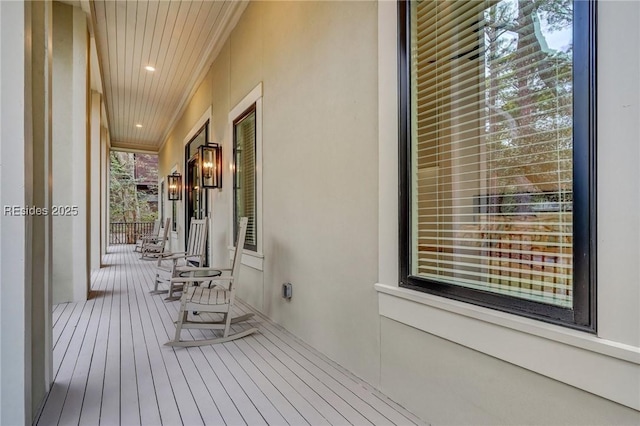 wooden deck with a porch