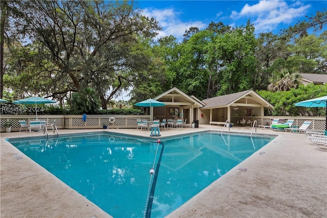 view of pool with a patio