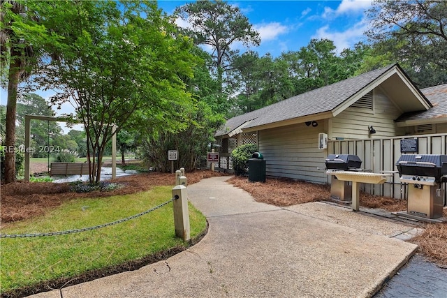 view of home's exterior featuring a lawn