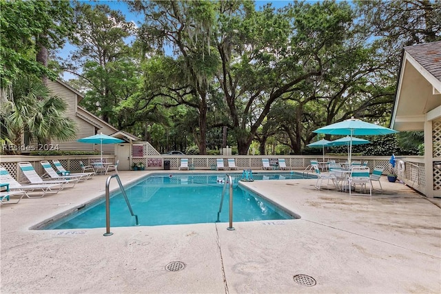 view of pool with a patio area