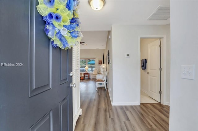 entrance foyer with wood-type flooring