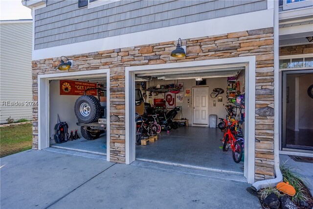 view of garage