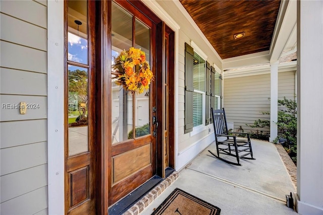 view of doorway to property