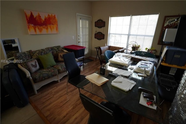 interior space featuring wood-type flooring