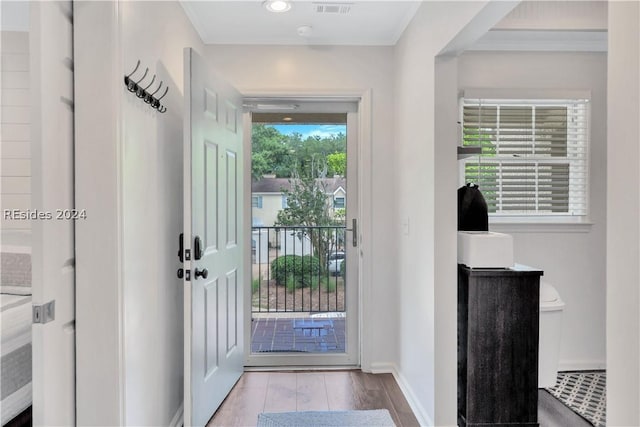 entryway featuring light hardwood / wood-style flooring