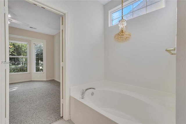 bathroom with a washtub