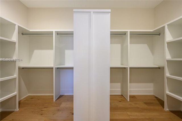 spacious closet with light wood-type flooring