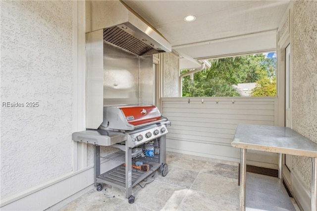 view of patio featuring area for grilling