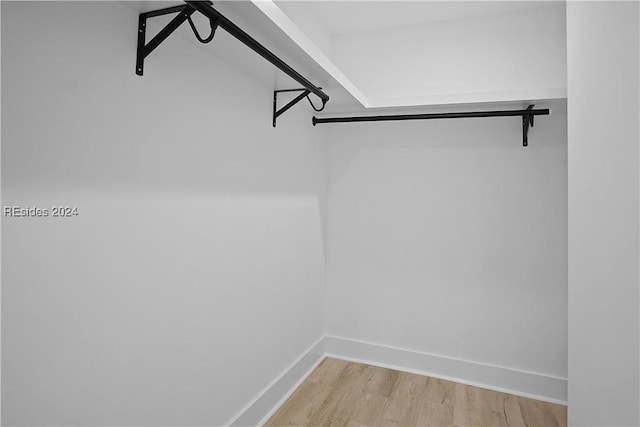 spacious closet with light wood-type flooring