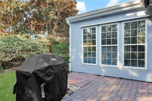 view of patio with area for grilling