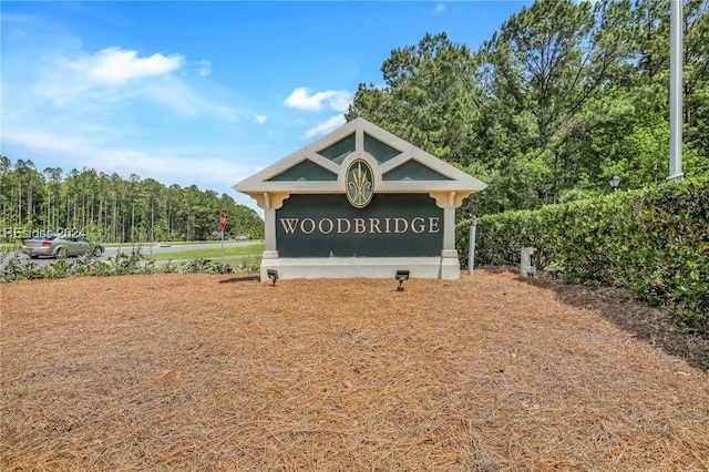 view of community sign