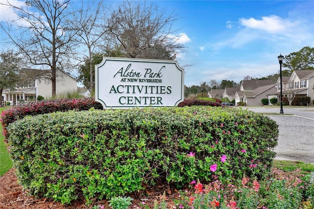 view of community sign