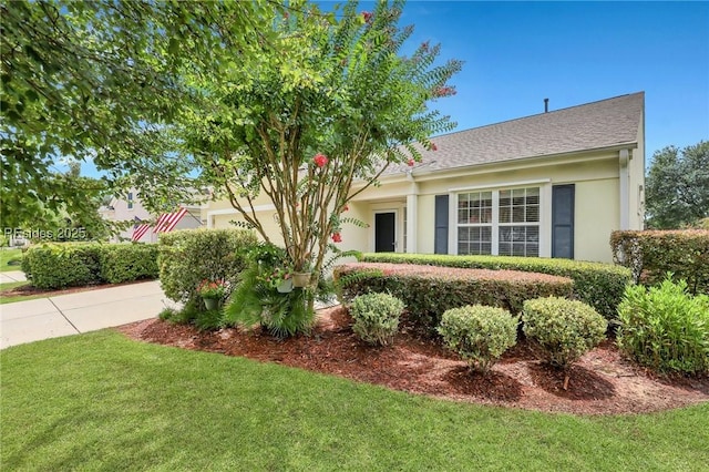 view of front of home featuring a front lawn