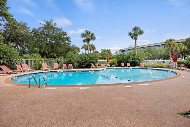 view of pool featuring a patio area