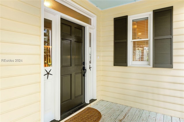 view of doorway to property