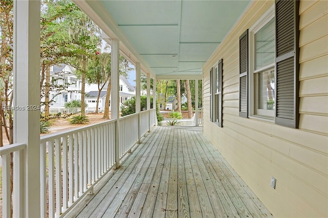 deck featuring covered porch