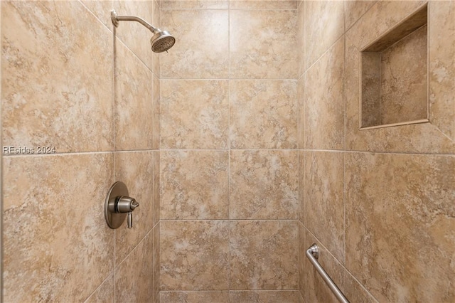 details with a tile shower