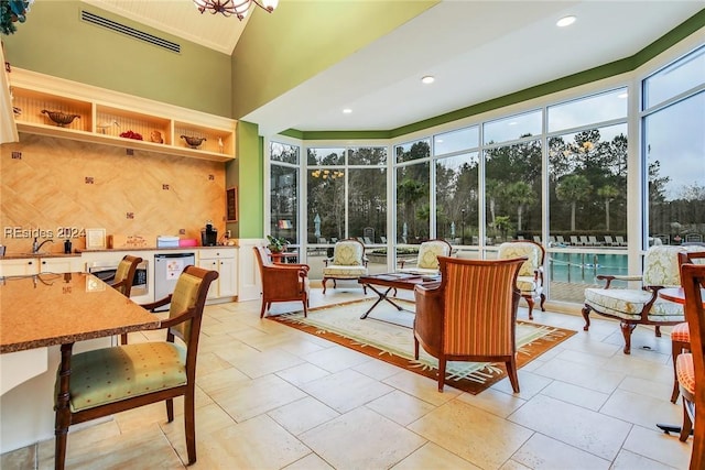 view of sunroom