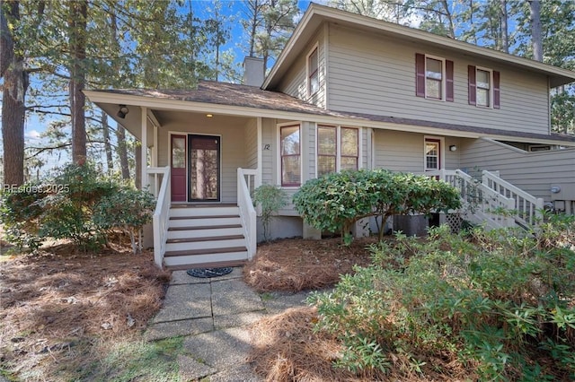 view of front of property with a porch