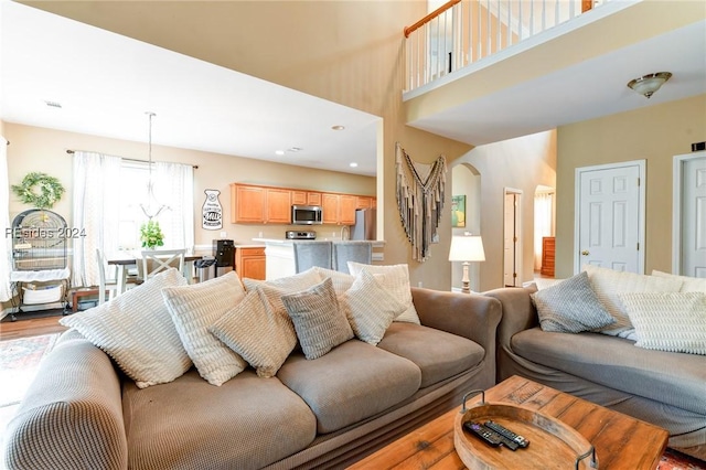 living room featuring light hardwood / wood-style floors