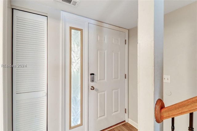 entryway featuring light hardwood / wood-style floors