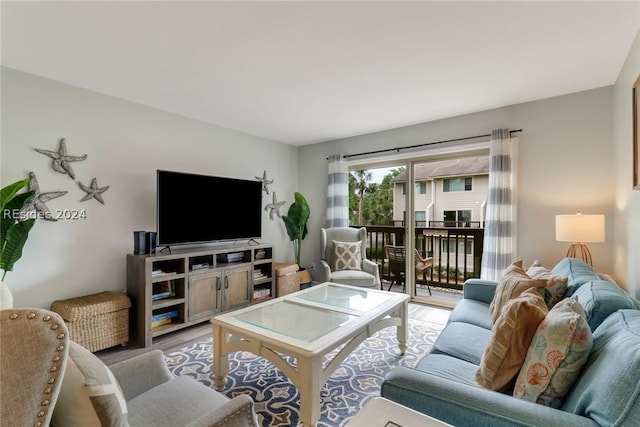 living room featuring hardwood / wood-style floors