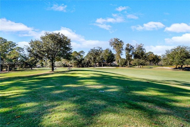 view of property's community featuring a yard