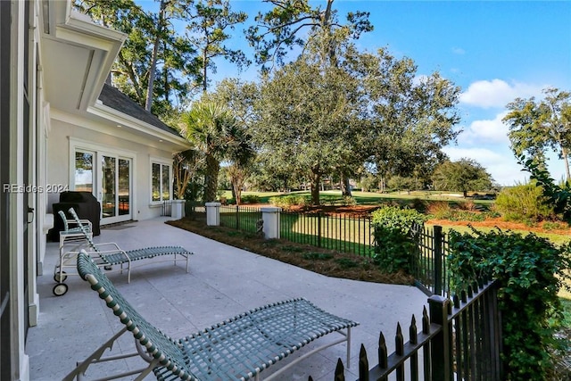 view of patio with grilling area