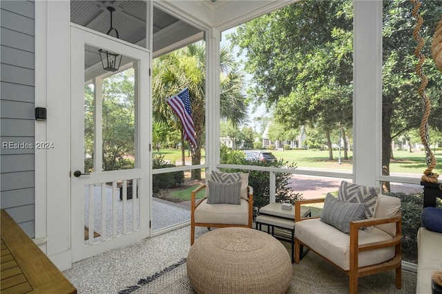 view of sunroom