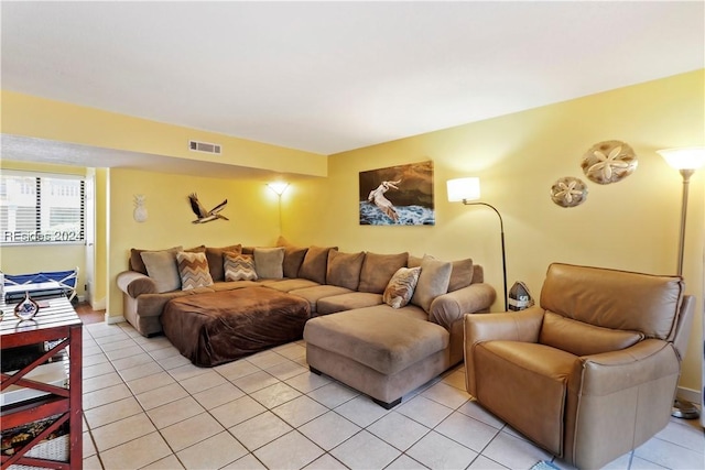 view of tiled living room