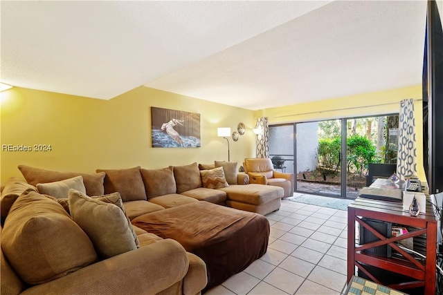 view of tiled living room