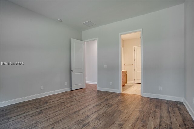 interior space with dark hardwood / wood-style floors